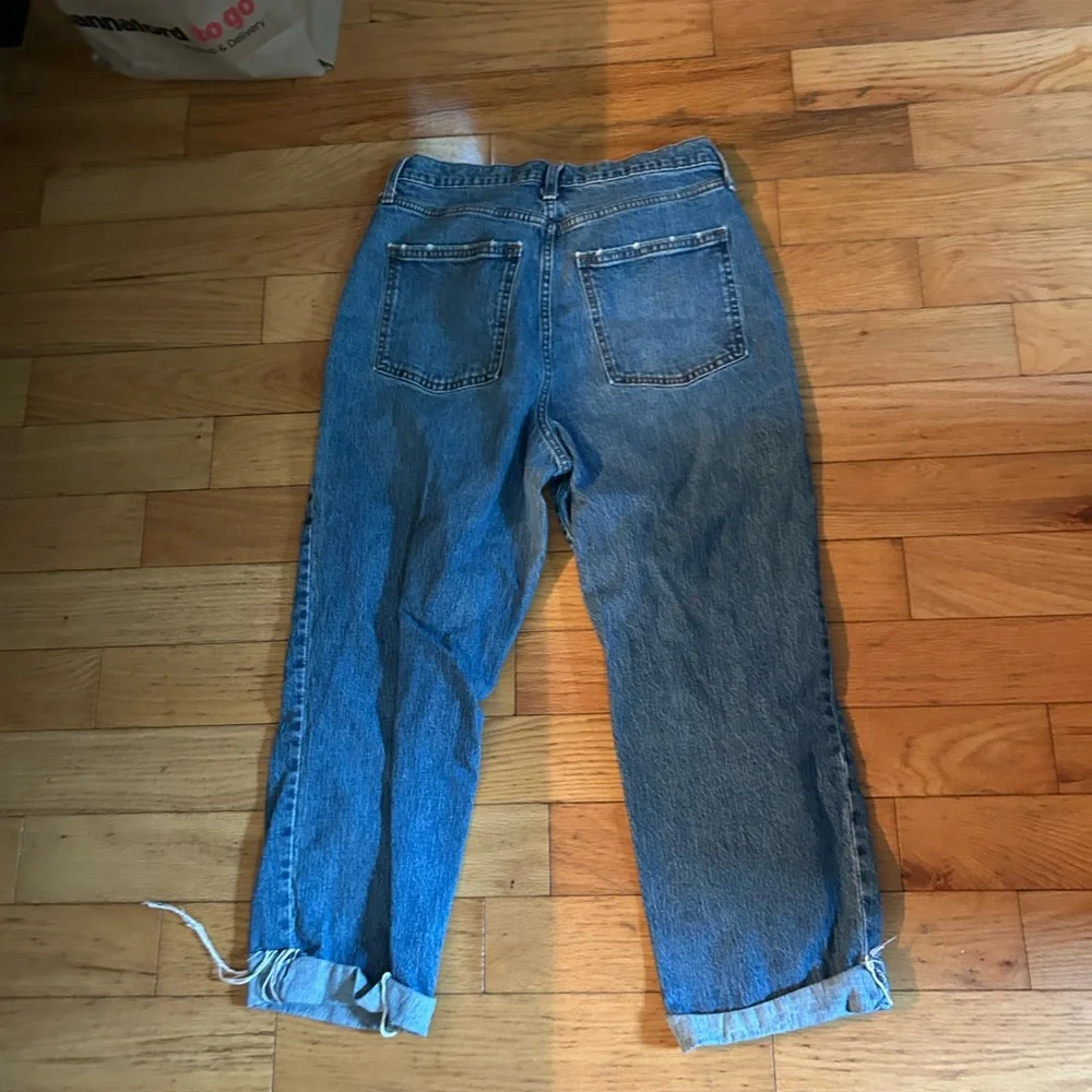 Women’s Distressed Vintage Straight Blue Denim Jeans