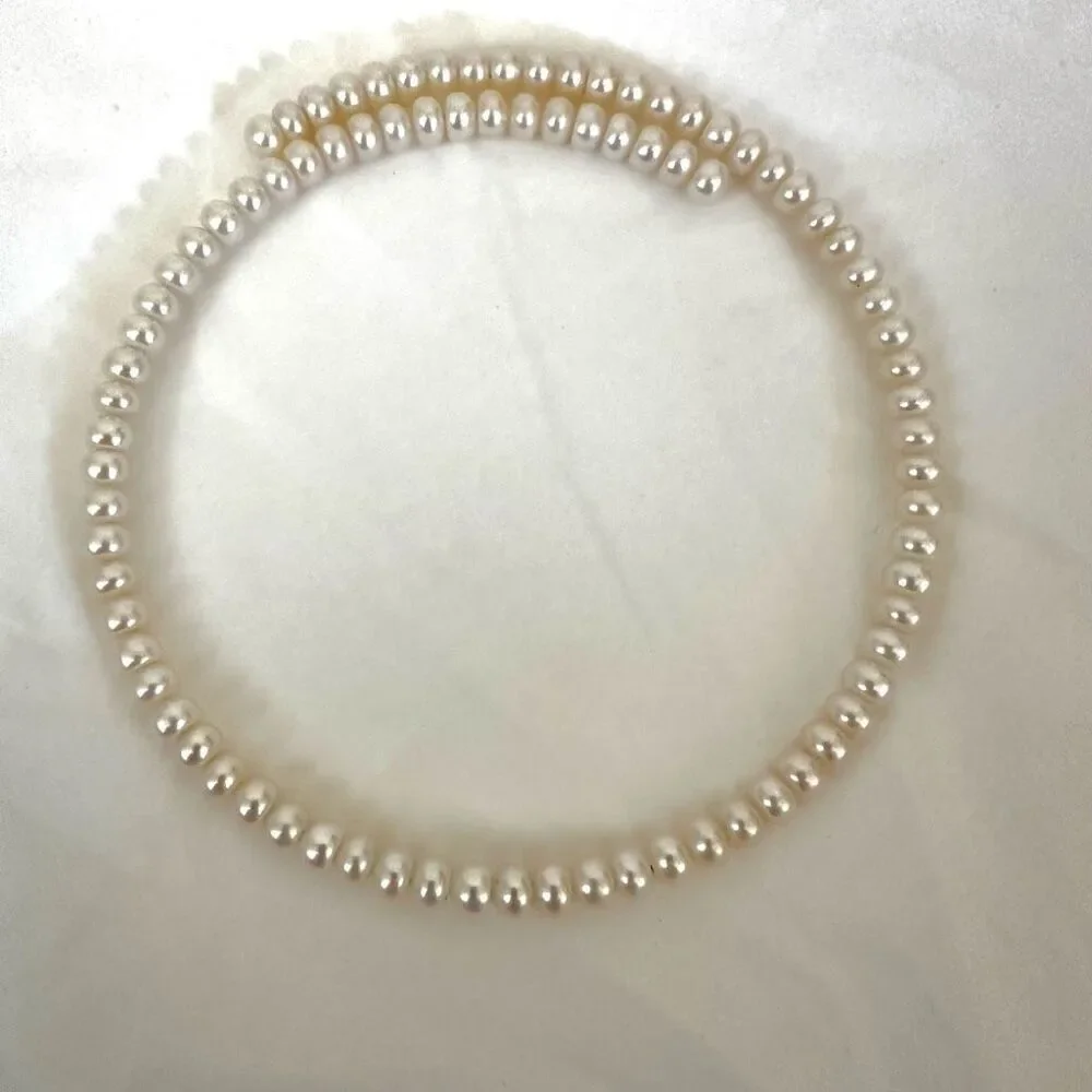 Faux pearl wrap around choker necklace faux pearl