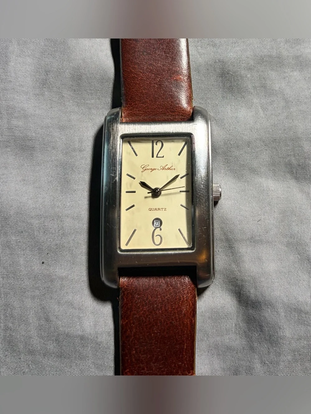 Vintage Y2K Era George Arthur Quartz Watch Leather Band