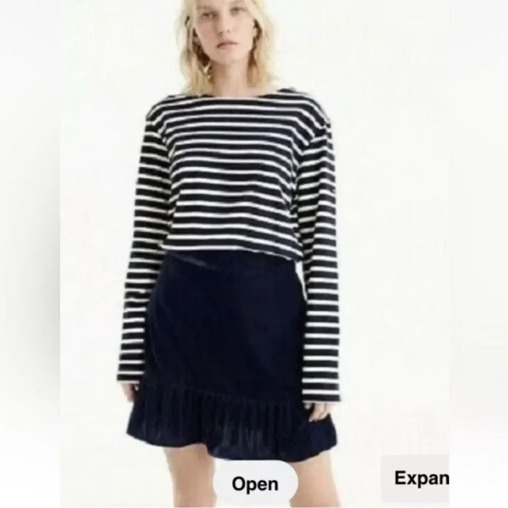 NWT J Crew PEPLUM VELVET SKIRT Item H2657‎ Lined Pockets $79.5 Size: S