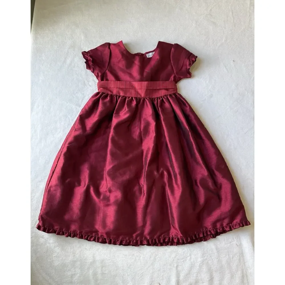George‎ Cherry Red Formal Girls Sz 6X Party Tie Princess Christmas Formal Dress