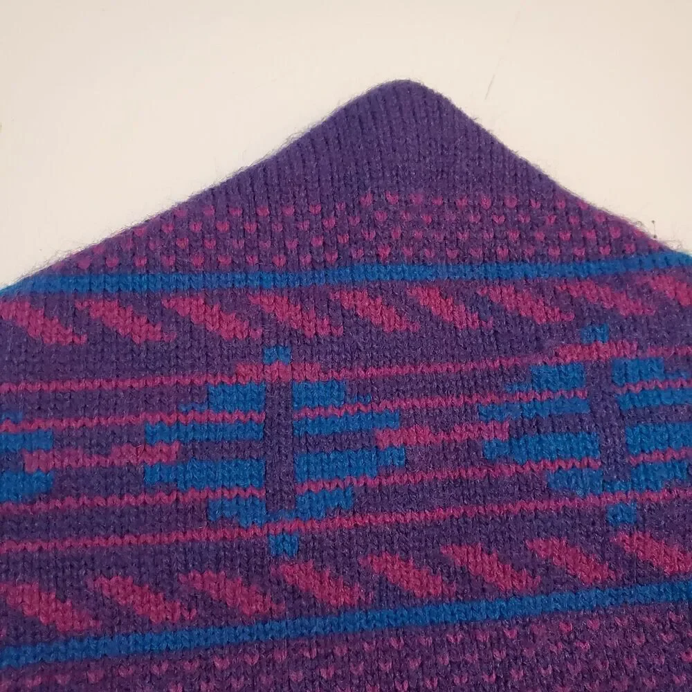 Vintage THE MEWS KNIT Winter‎ HAT Adult USA OSFM Ski Purple/fuchsia FLEECE Cap
