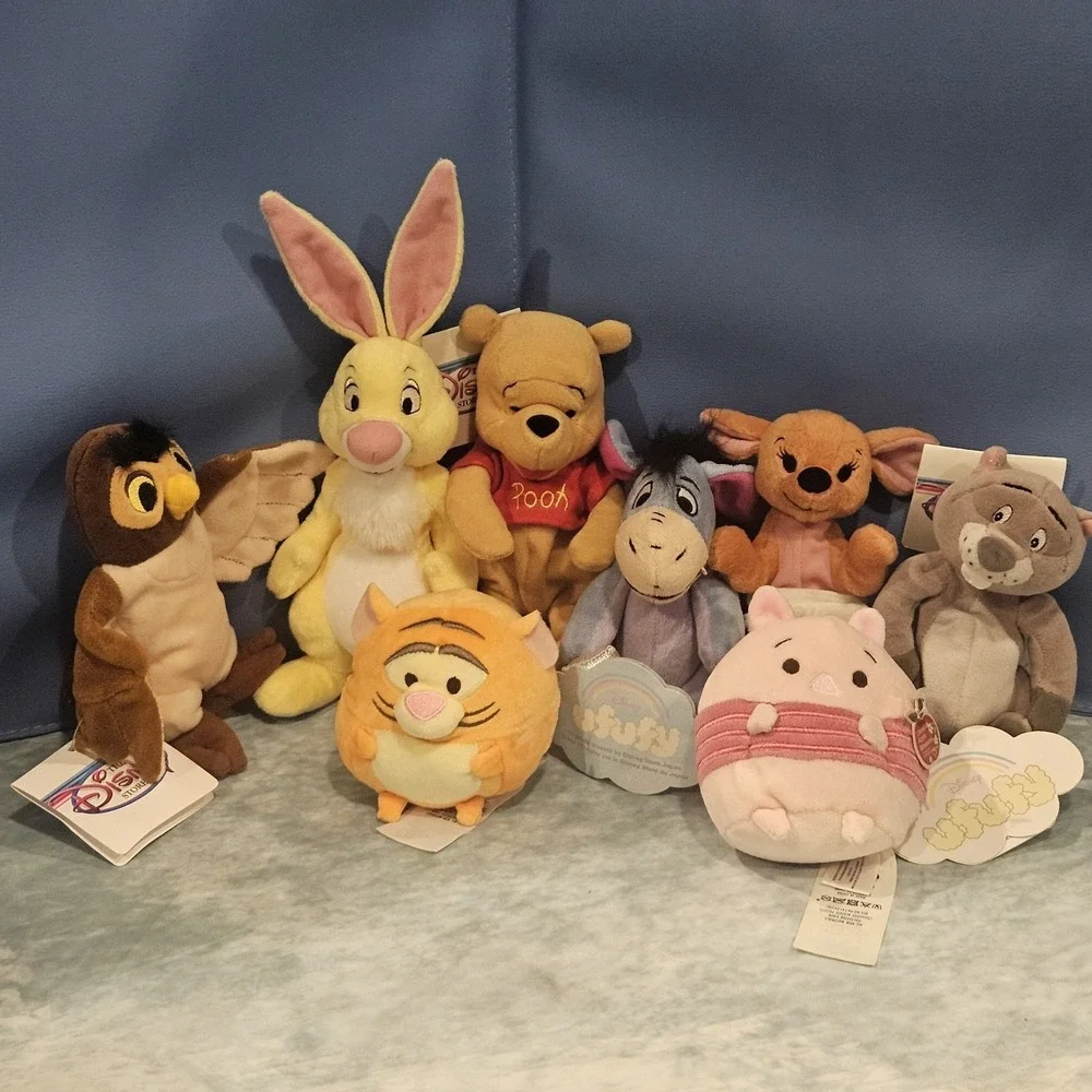 Winnie The Pooh Plush Bundle Hundred Acre Wood Disney‎ Store Owl Rabbit Gopher