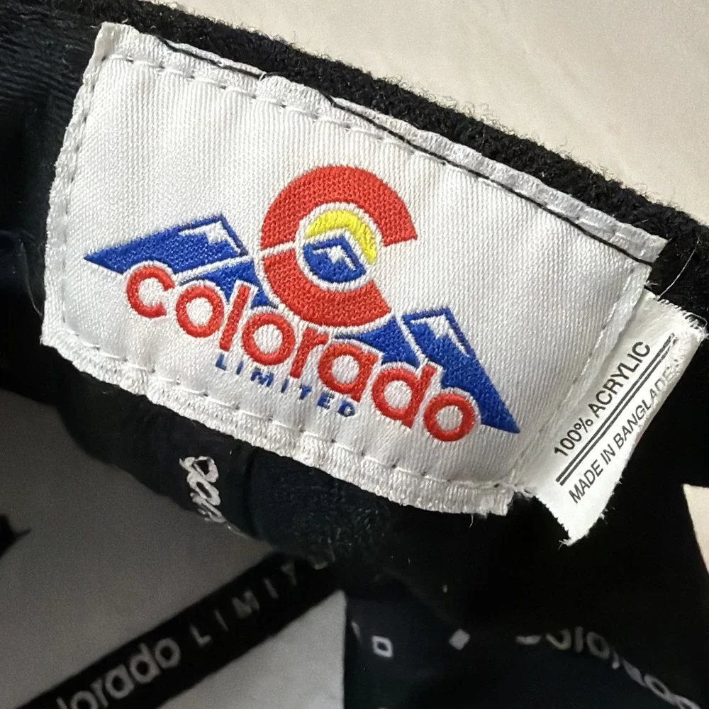 Colorado SKI SnapBack Hat Black Corduroy Skiing Hats Cap Men's‎ OSFM Limited