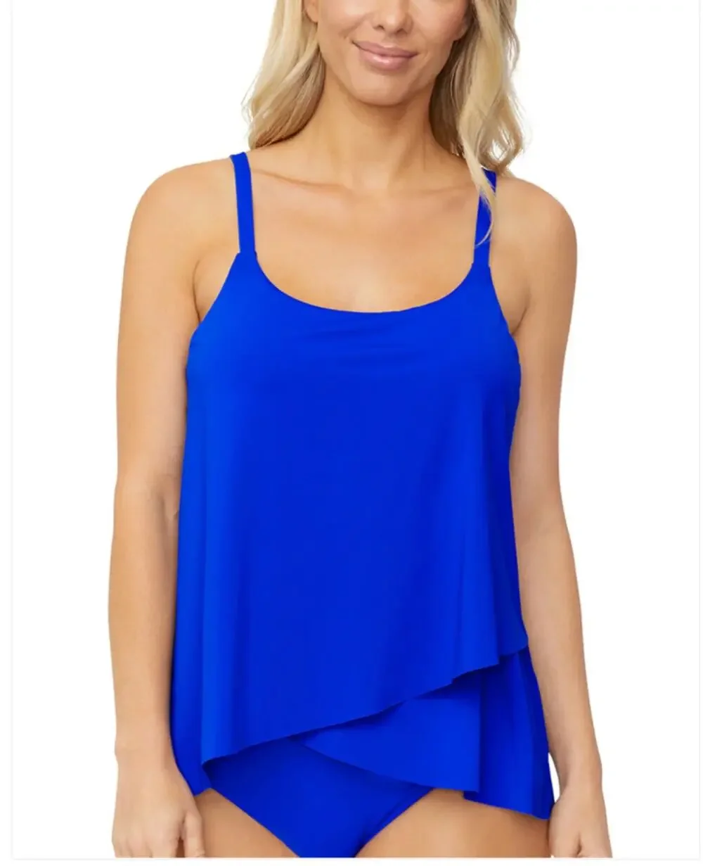 Leilani Solids Cape Town Underwire Tankini Top - Royal Blue NWT