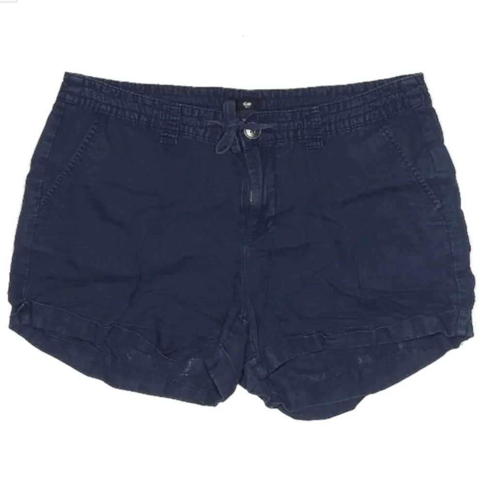 Gap Flax Linen Shorts - Navy Blue - Women's Size 4 Casual Summer Drawstring EUC