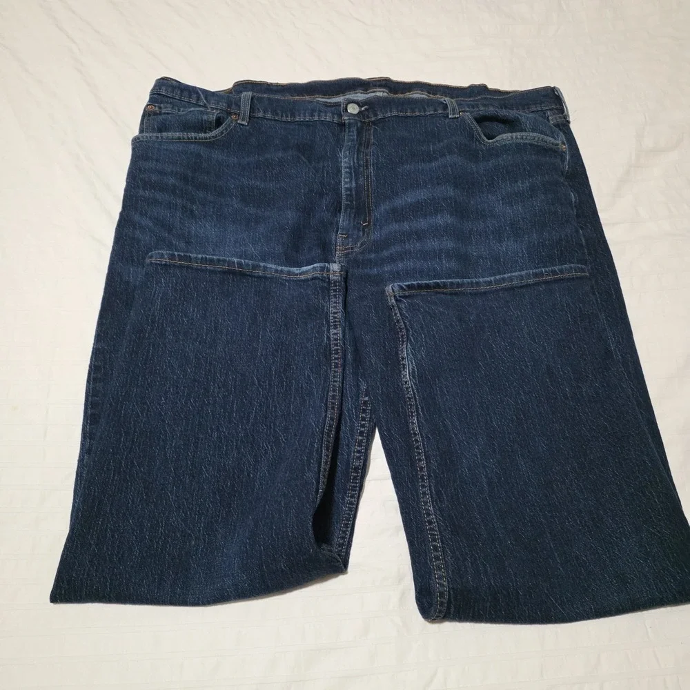 Levis 505 Mens‎ Dark Blue Straight Jeans Size 48x29 Big Cotton Denim Pants