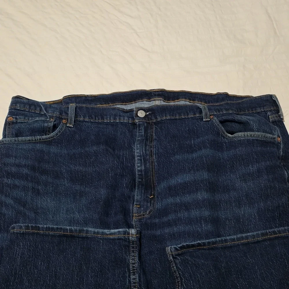 Levis 505 Mens‎ Dark Blue Straight Jeans Size 48x29 Big Cotton Denim Pants