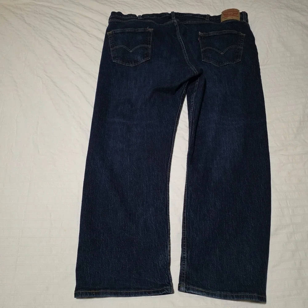 Levis 505 Mens‎ Dark Blue Straight Jeans Size 48x29 Big Cotton Denim Pants