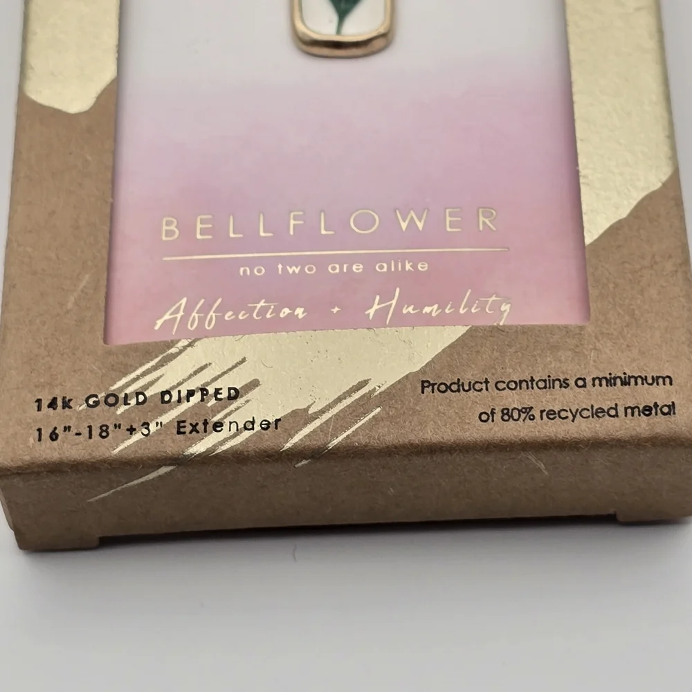 Bellissima 14K Gold Dipped Bellflower Multi Strand Pressed Flower Necklace