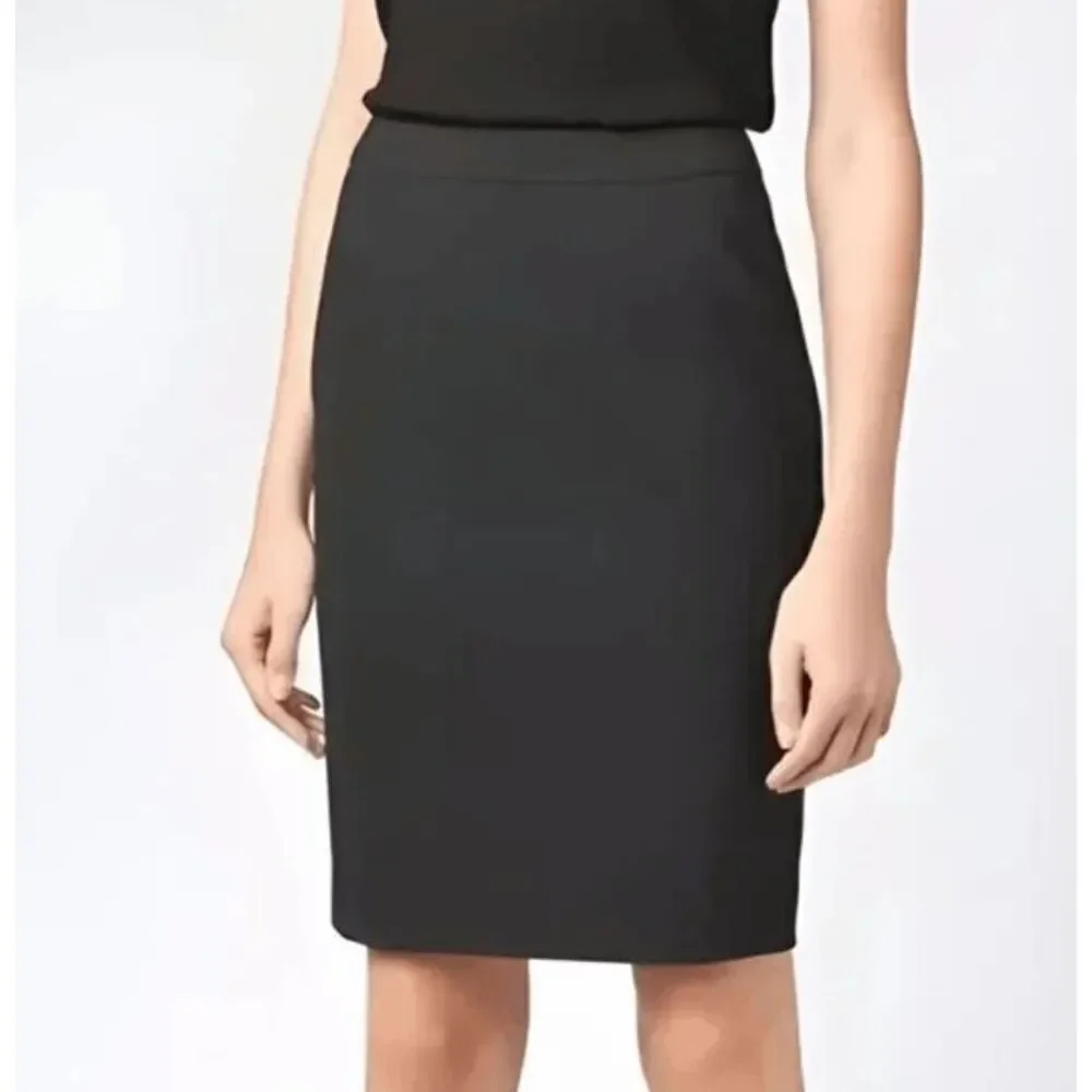 Hugo Boss Veronice Virgin Wool Stretch Blend Pencil Skirt Charcoal Gray‎ Size 8