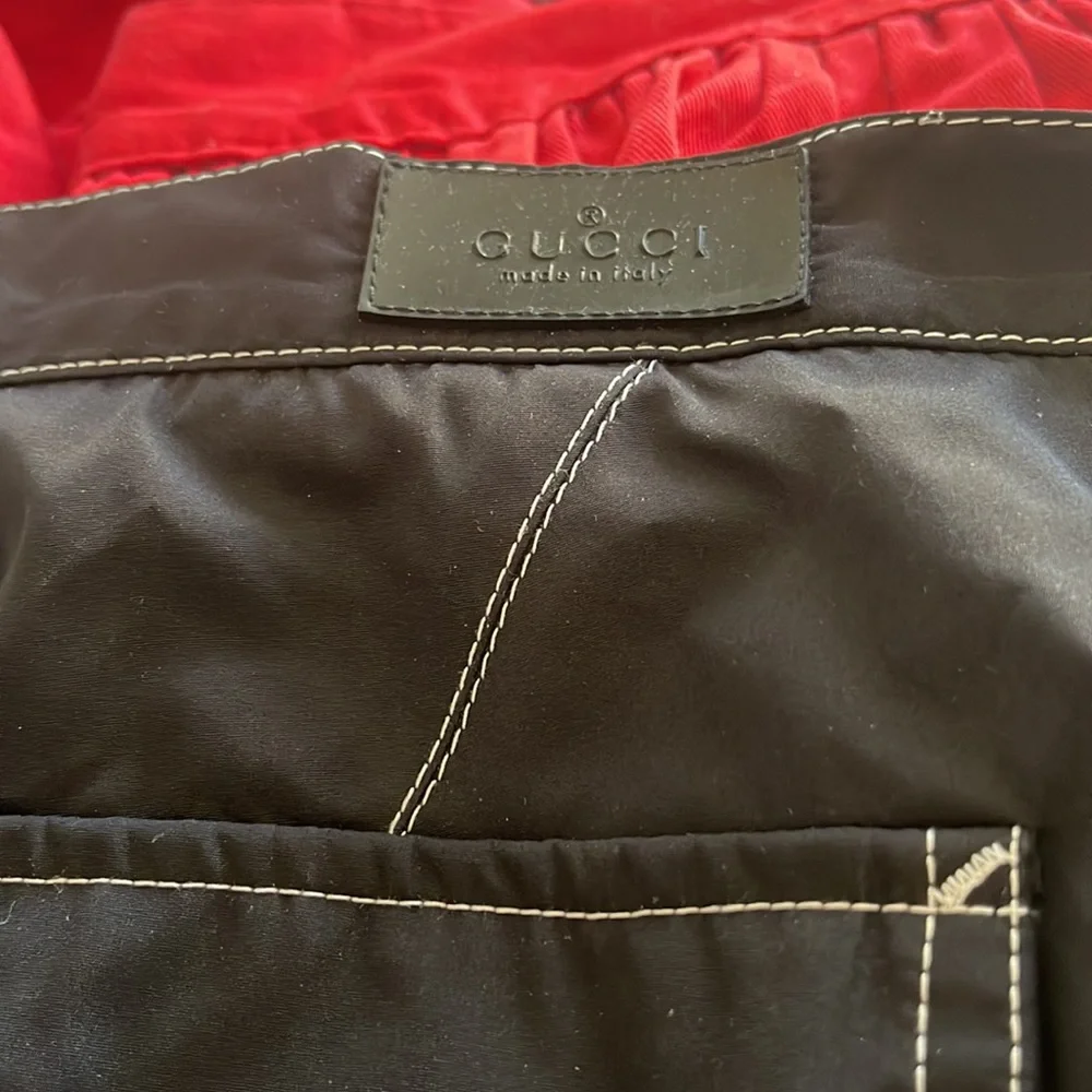 Gucci Women’s Black Swim Shorts with White Contrast Stitching