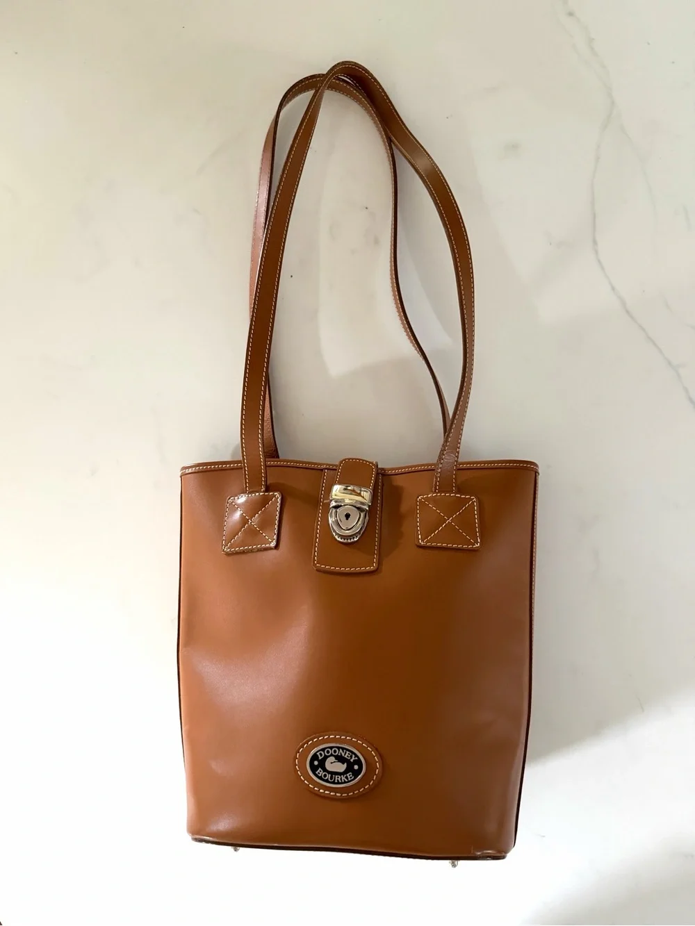 DOONEY & BOURKE•British tan leather bucket shoulder bag EUC