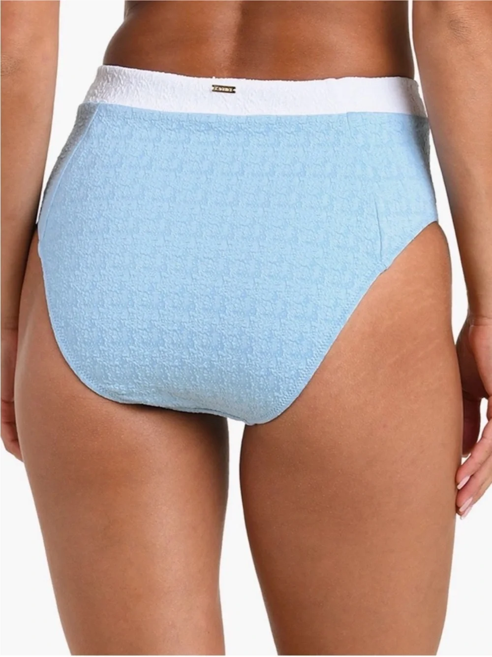 L’AGENCE Vanessa High Cut Bikini Swim Bottom Blue NWT Large