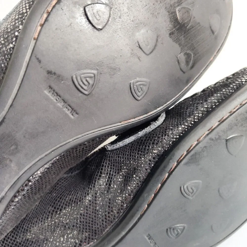 AGL Attilio Giusti Leombruni Shiny Black Soft Leather Horsebit Loafers 8‎ /38
