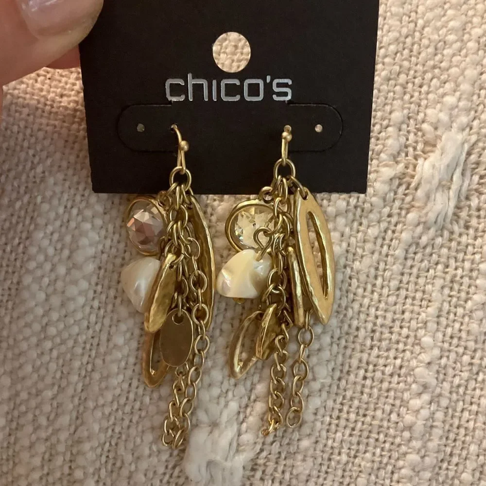 0206-Chico's Gold‎ Dangle Earrings