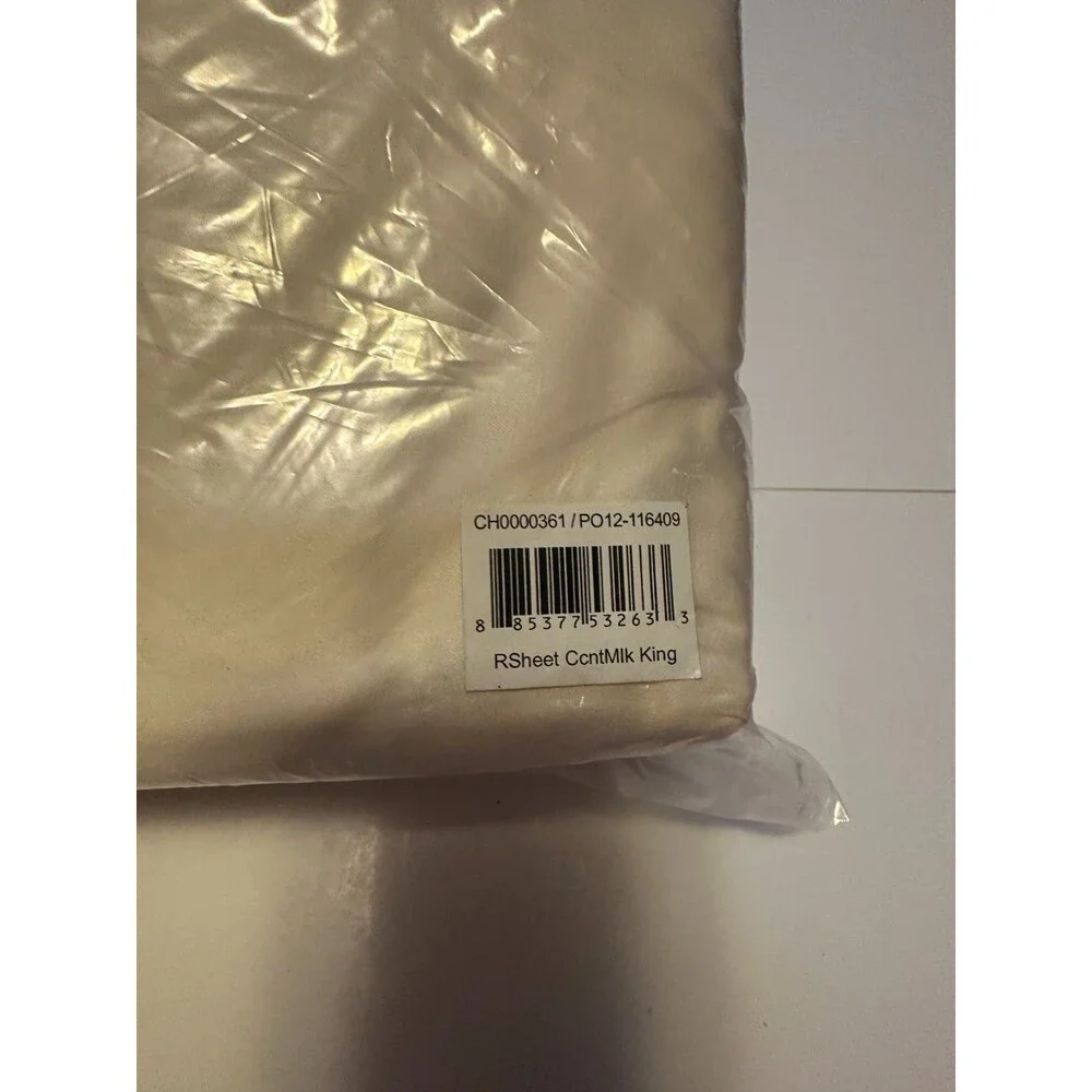 New Cariloha Resort 4-Piece Sateen Sheet Set |Coconut Milk | King | Viscose Mat