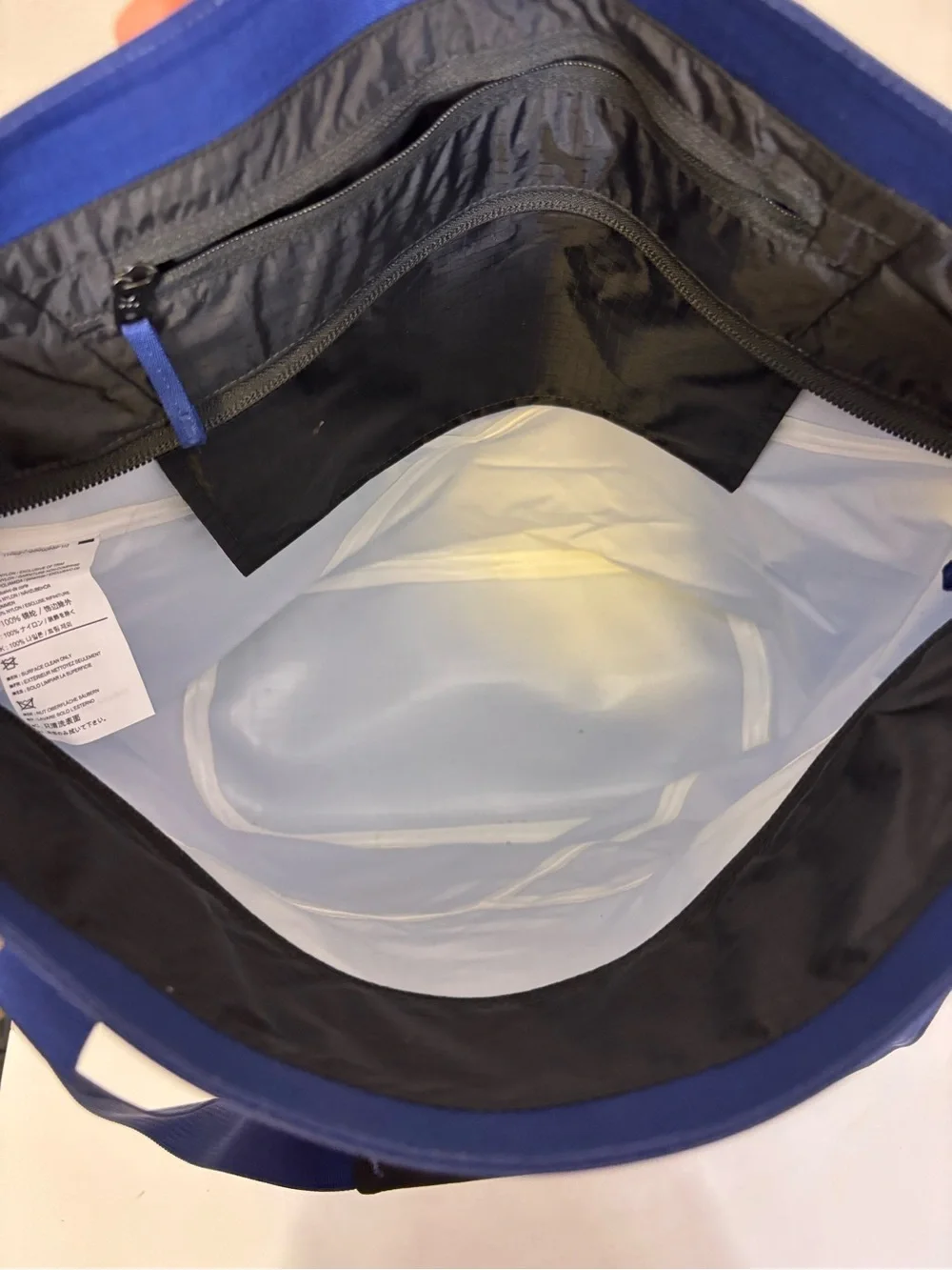 Arc’teryx Blue Tote Bag with Pack Liner 16 x 6 x 14.5”