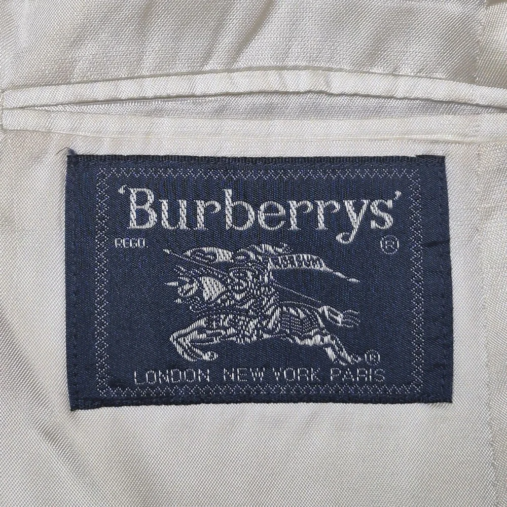 VTG Burberrys Wool‎ Cashmere Blazer Womens 8 Yellow Double Breasted Made in USA