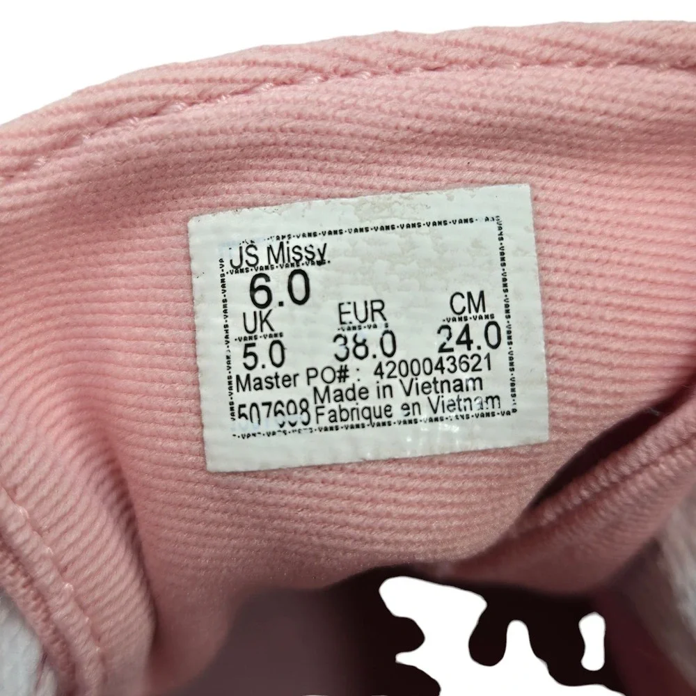 Vans measurements size