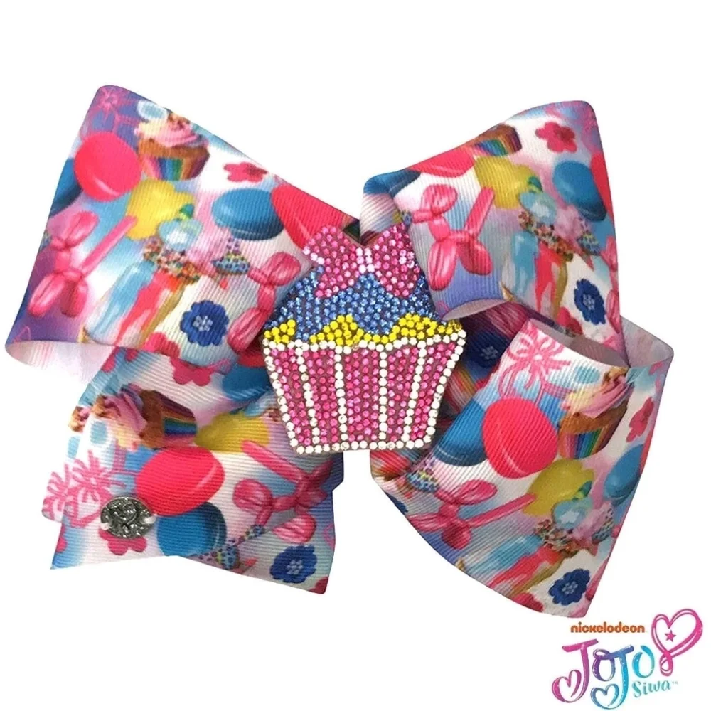 JoJo Siwa Sweet Celebrations Glitter Cupcake Girls Birthday Large Hairbow