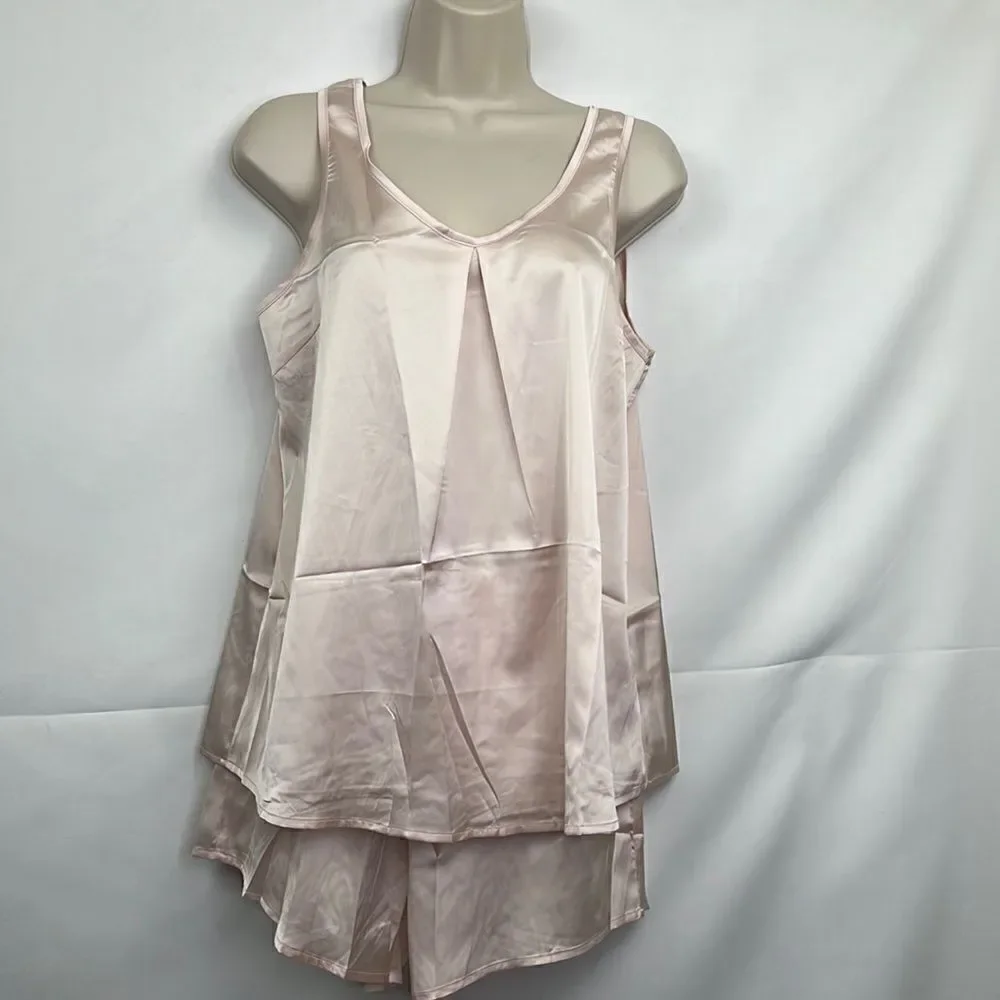 Ekouaer Blush Pink Two-piece shortie pajama set NWT size small