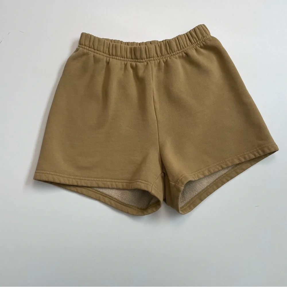 Aritzia TNA Sweat Shorts Cozy AF Fleece Lounge Athletic Travel Mustard Yellow