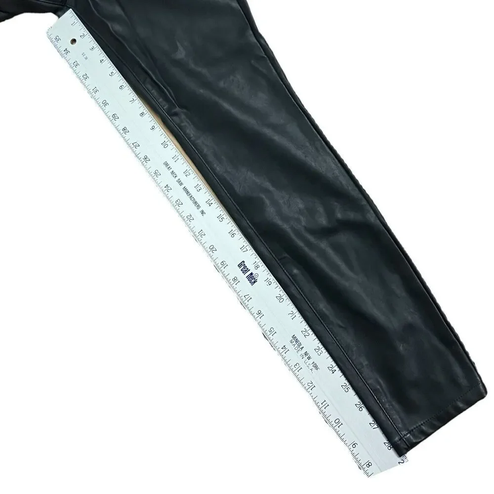 Blank NYC Pants‎ 28 Black Faux Leather High Rise Skinny Button Fly Great Jones