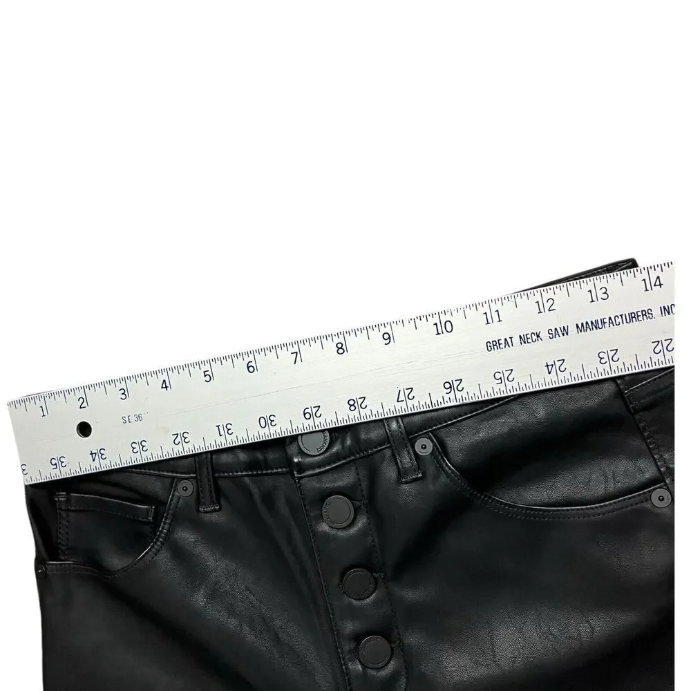 Blank NYC Pants‎ 28 Black Faux Leather High Rise Skinny Button Fly Great Jones