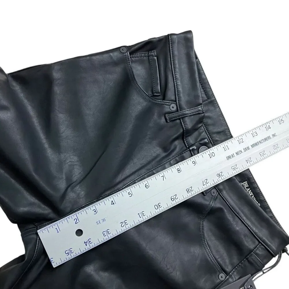 Blank NYC Pants‎ 28 Black Faux Leather High Rise Skinny Button Fly Great Jones