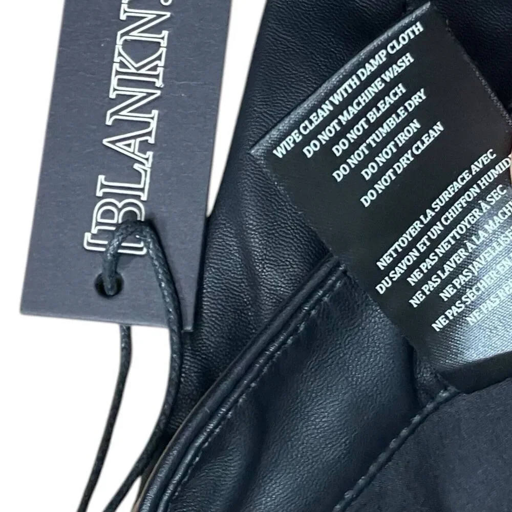 Blank NYC Pants‎ 28 Black Faux Leather High Rise Skinny Button Fly Great Jones