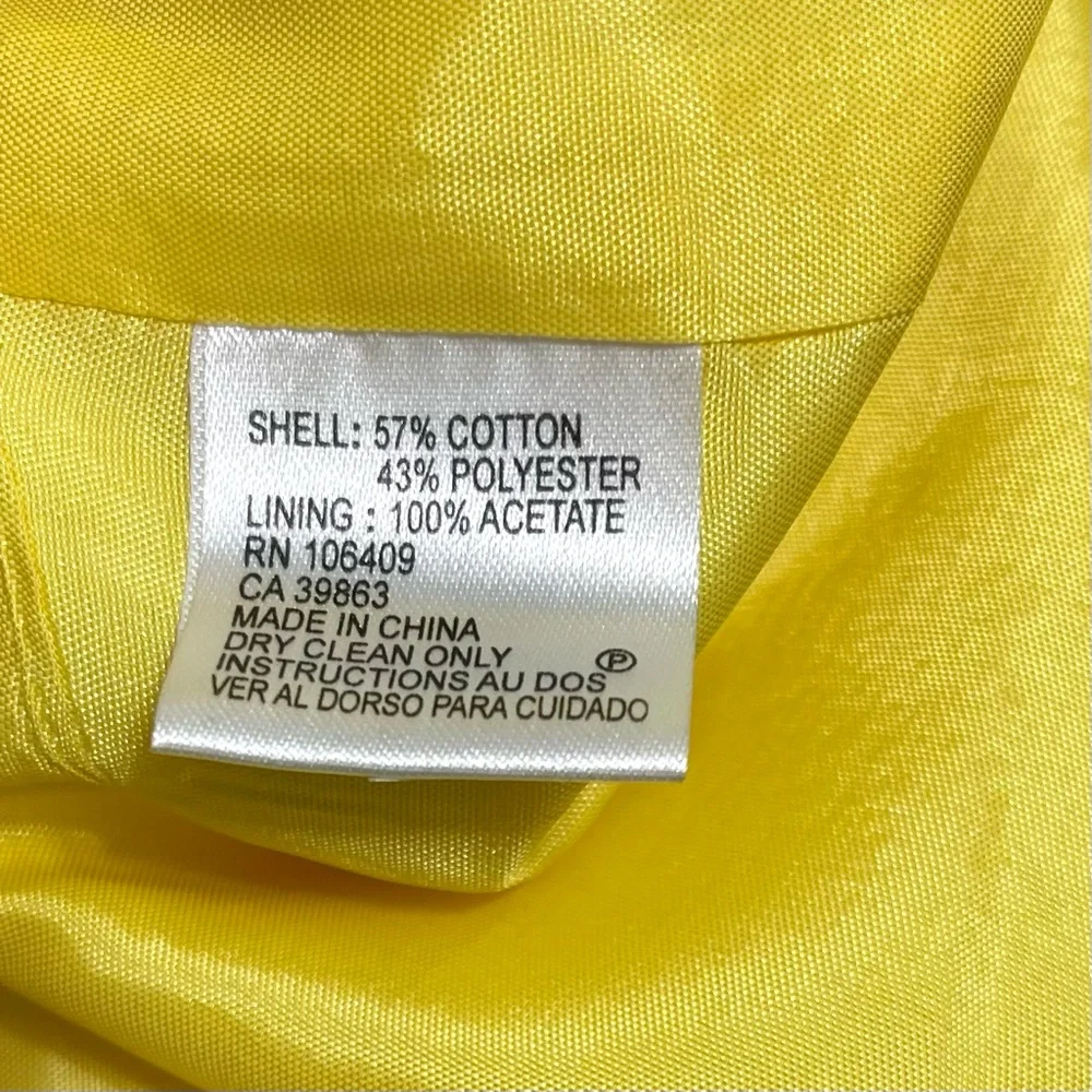 Tahari‎ Arthur S Levine Yellow Textured Sheath Sleeveless Collared Dress Size 6