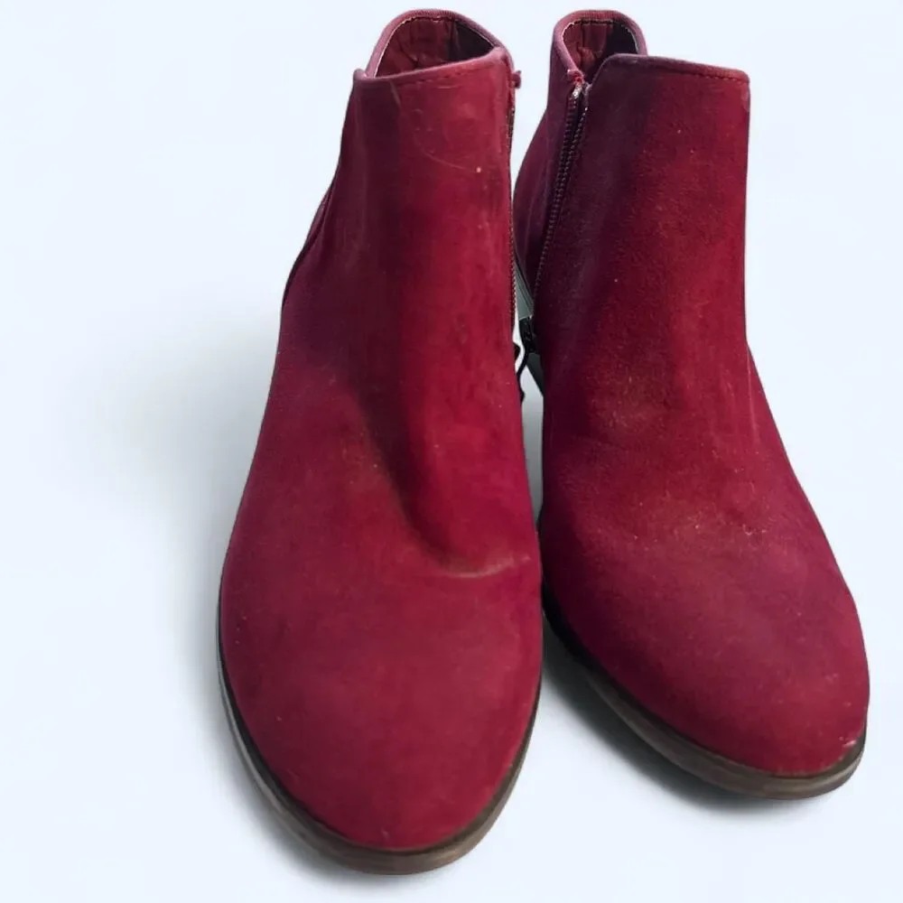 Source Unknown burgundy suede