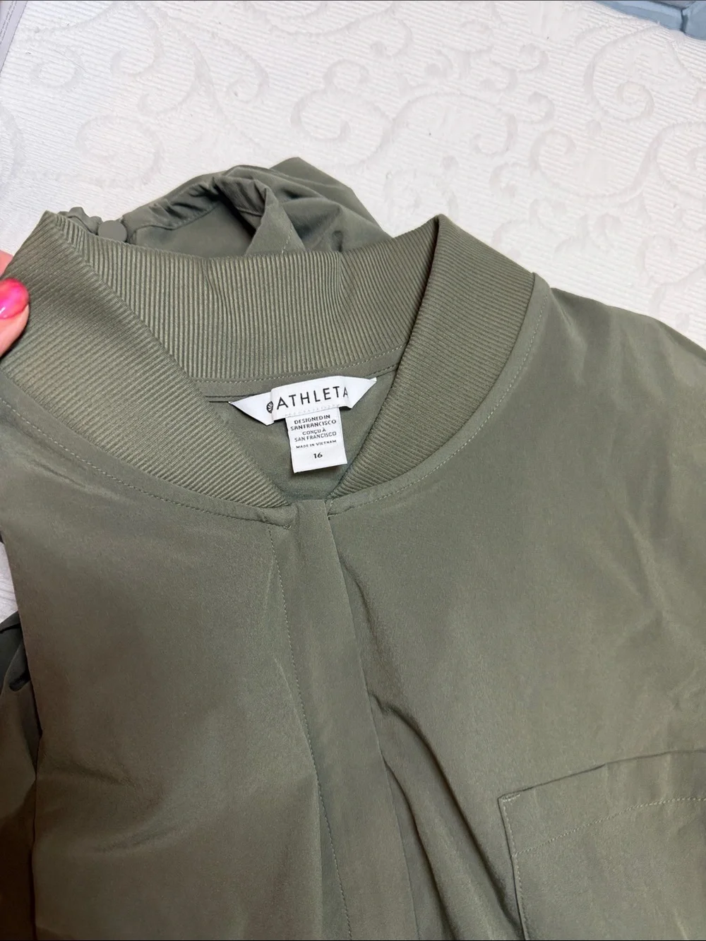 Athleta Brooklyn long sleeve jumpsuit. Size 16 deep green NWT.