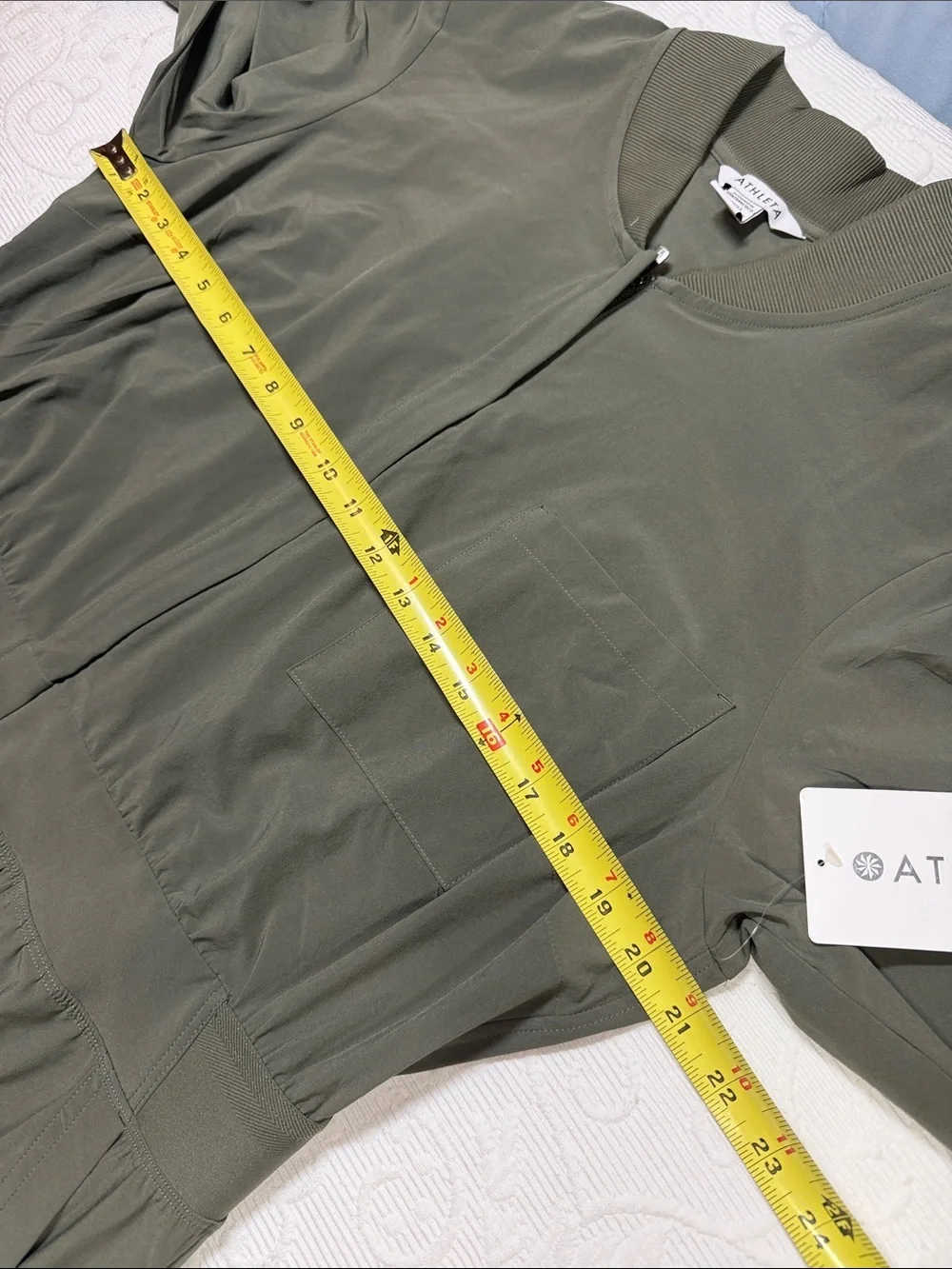 Athleta Brooklyn long sleeve jumpsuit. Size 16 deep green NWT.