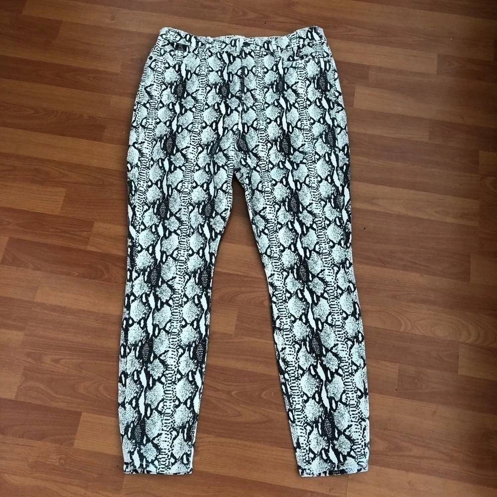 Frame All High Rise Cigarette Python Print Jeans