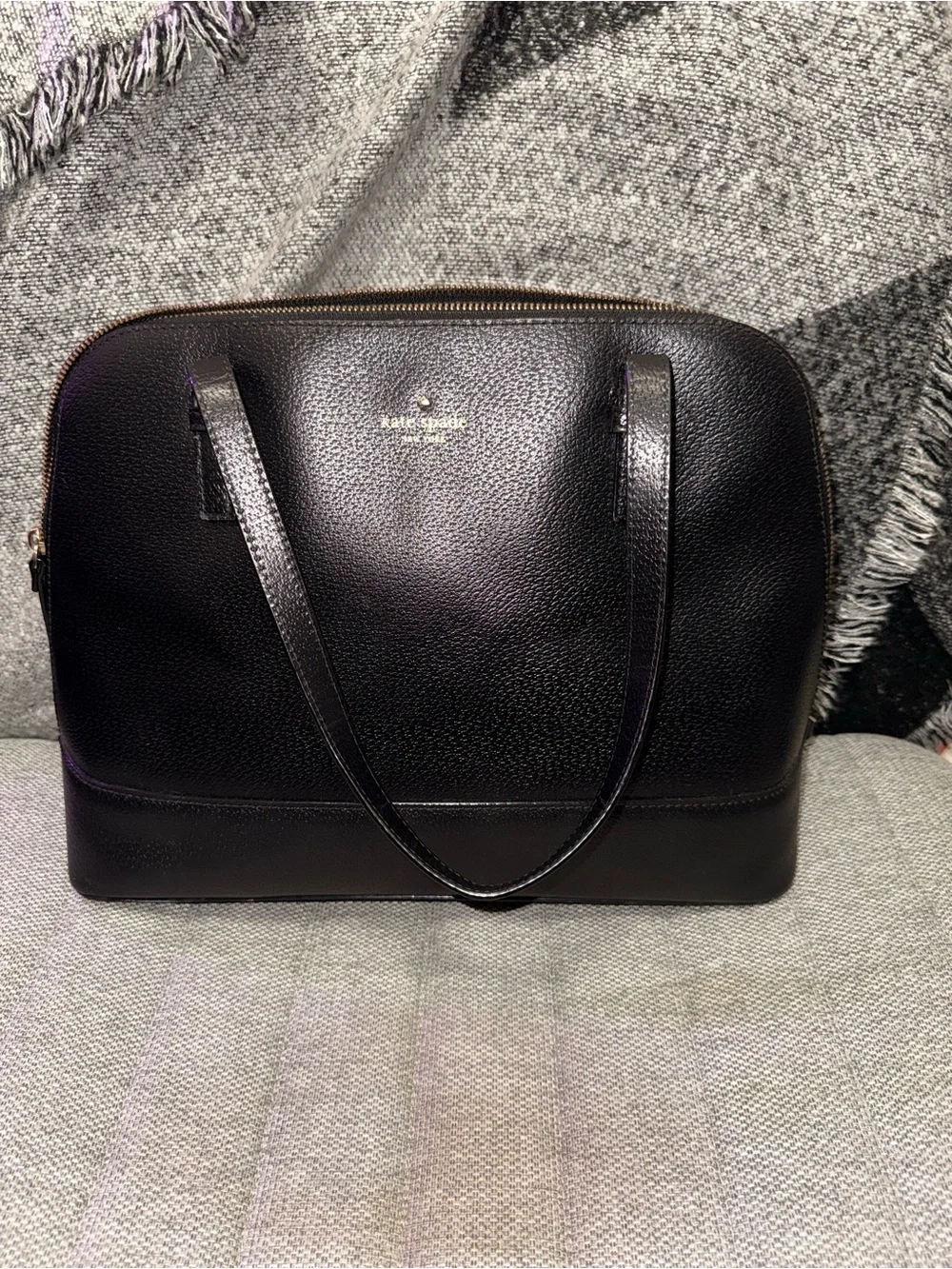 kate spade Black Leather Dome Shoulder Bag