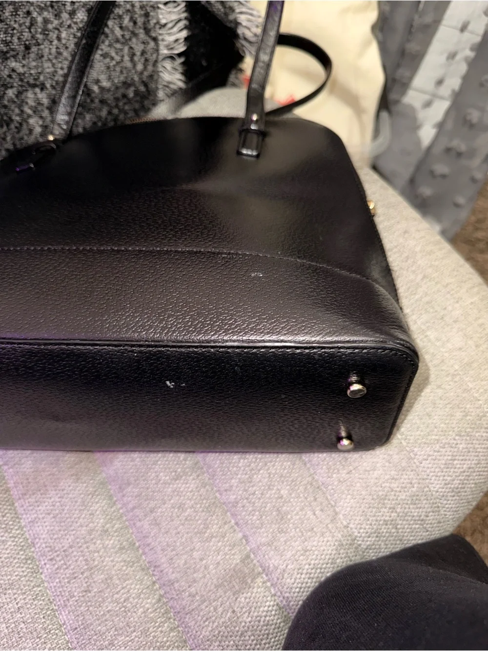 kate spade Black Leather Dome Shoulder Bag