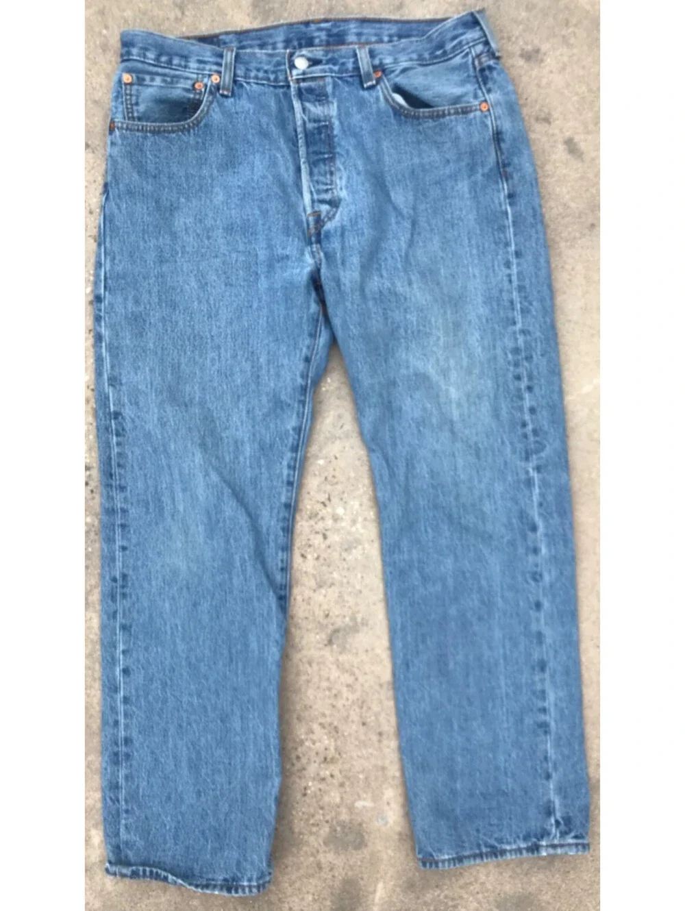 Levis Jeans Mens 34x29 Blue 501 Classic Straight Leg Modern Button Fly Work Pant