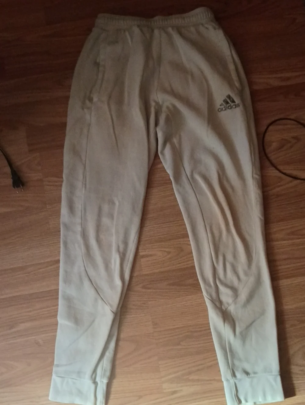Men's Extra Small Adidas Beige Logo Jogger Pants