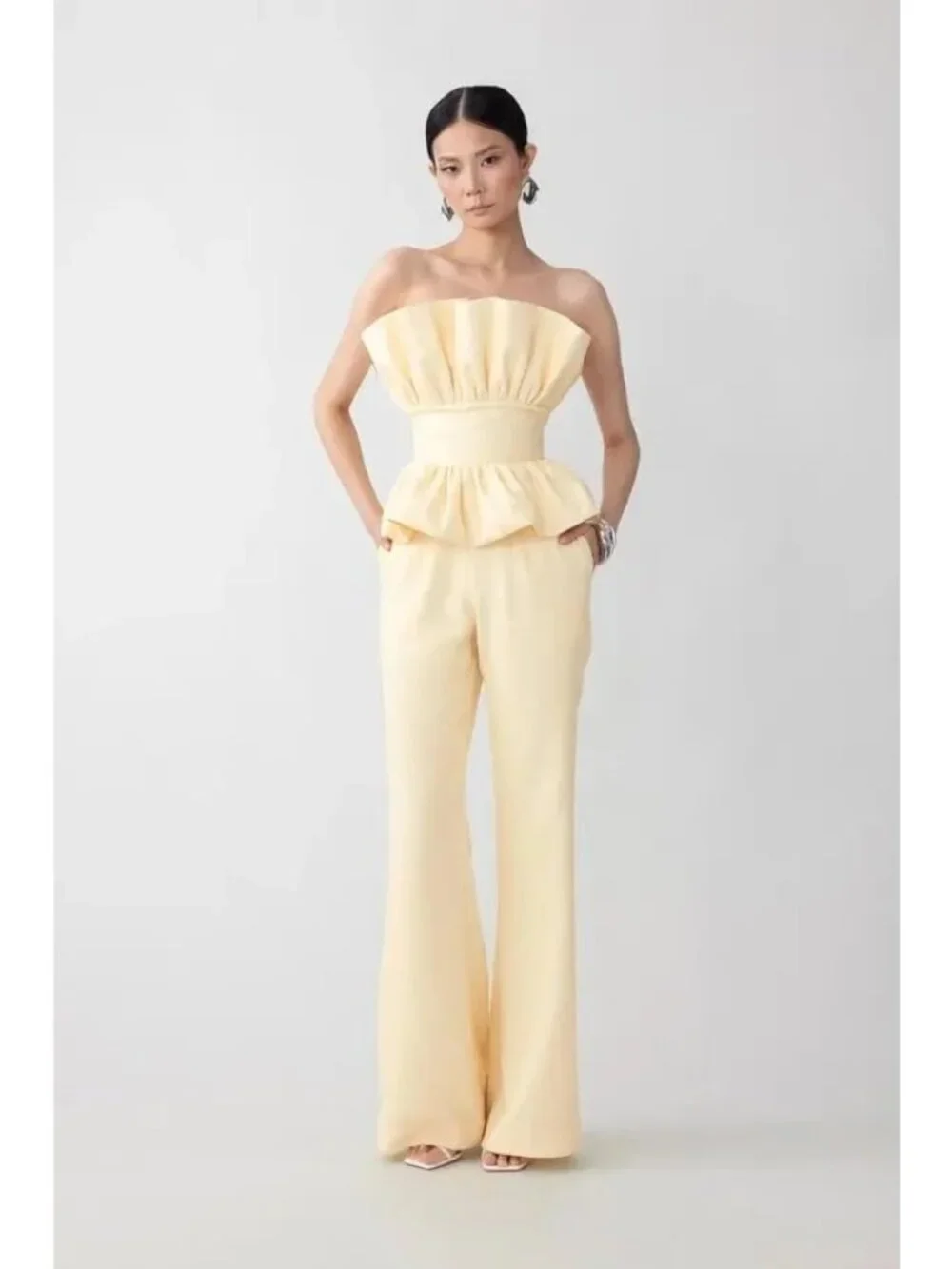 Sau Lee Nicola Crepe Pants Butteryellow Womens Size 0