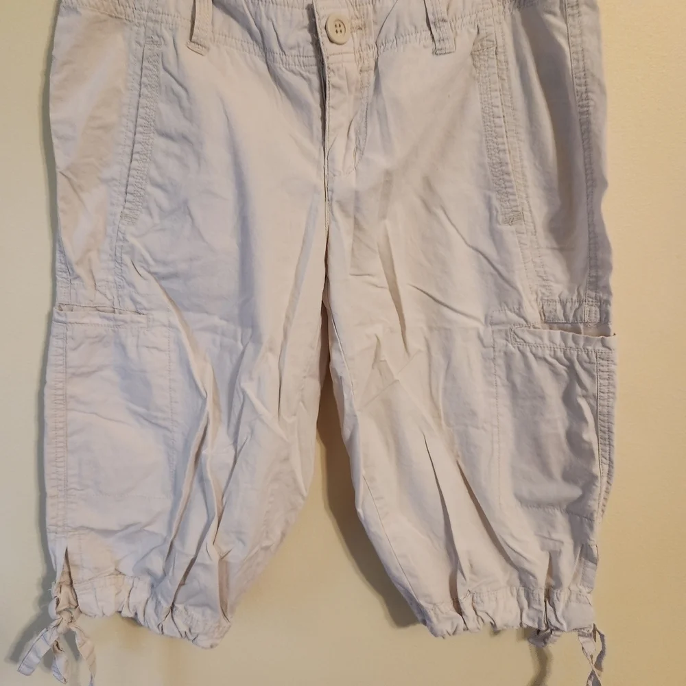 SO Light Beige Capris with Drawstring Hem
