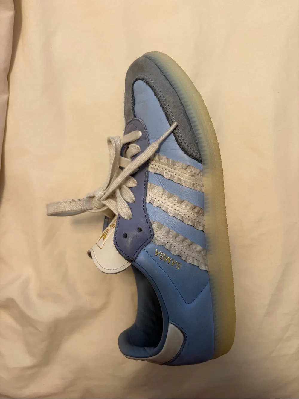 adidas Light Blue and White Low-Top Sneaker