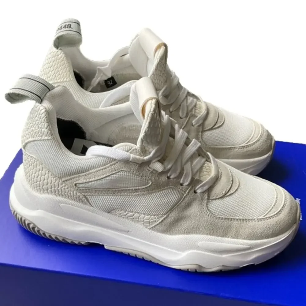 P448 Women's Bambi Sneakers in White Size 7 EUR 37 NEW NIB