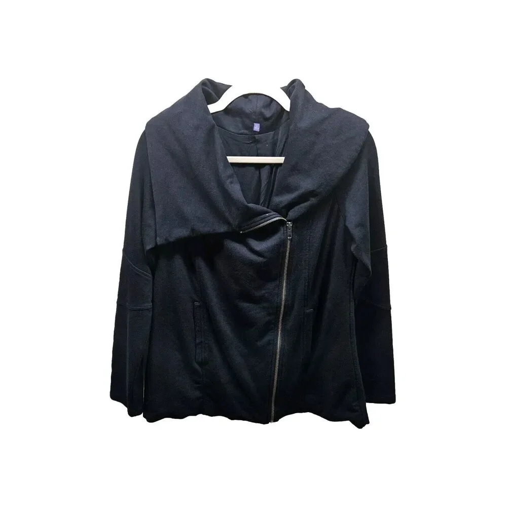 NYDJ Womens Black Zipper Cotton Stretch Jacket Small
