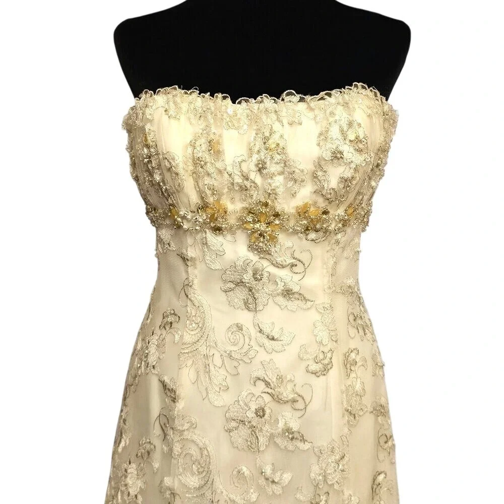 Anjolique‎ Ivory Strapless Wedding Dress 8