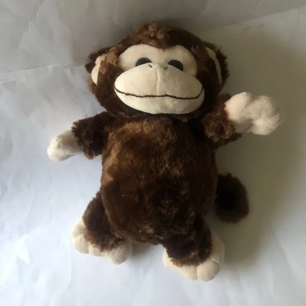 Pet Sac Monkey Plush Red Plaid Backpack Bag