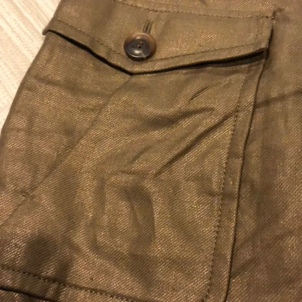 J.Crew Bronze Shimmer Cargo Front Pleated Skirt
