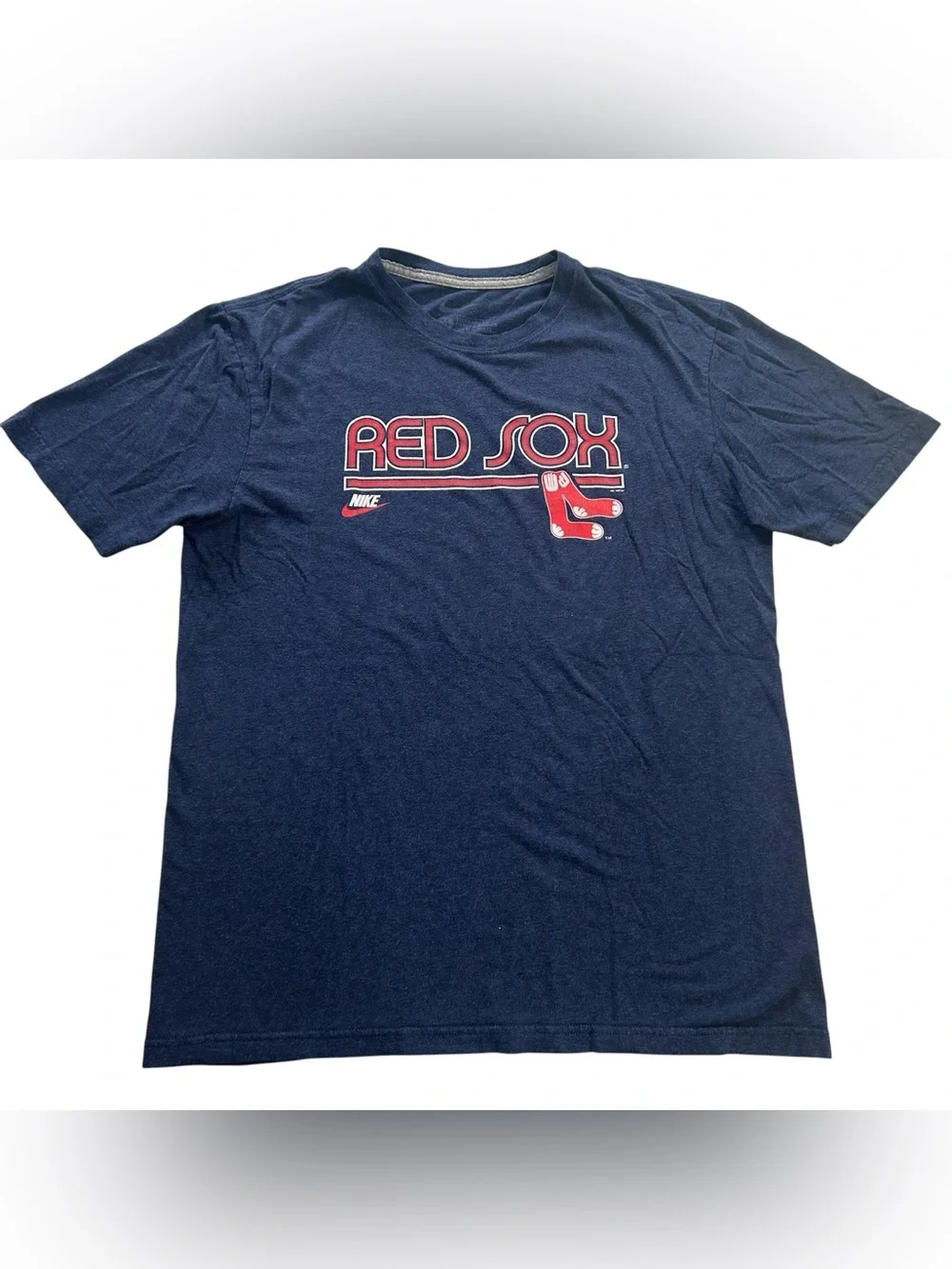 Nike Boston Red Sox Men’s Graphic Retro Style T-Shirt Blue Red MLB size M