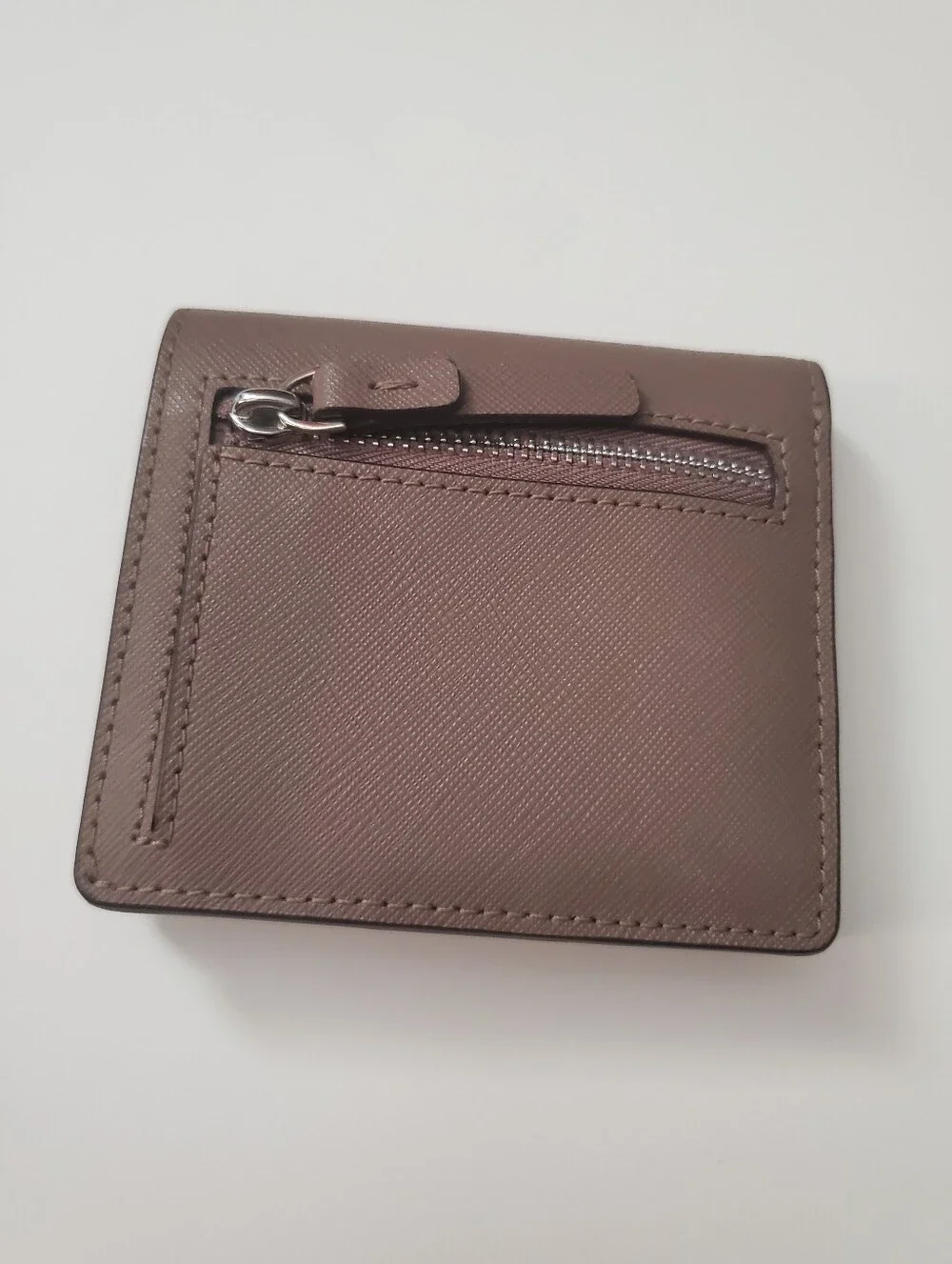 Kate Spade Mauve/taupe Bifold Compact Wallet Minimalist Preppy